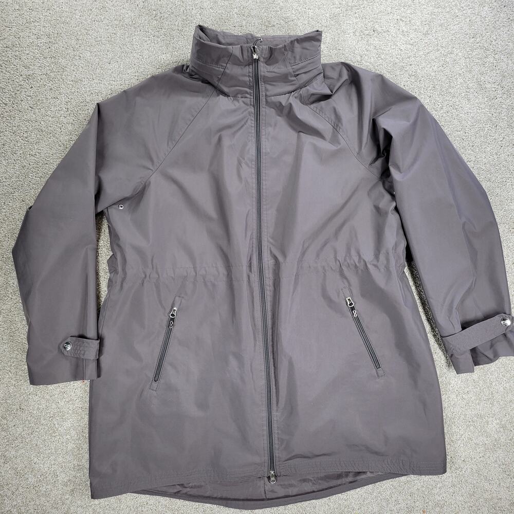 Be Boundless Jacket Womens XL Gray Zip Up Pockets Hooded Windbreaker Light